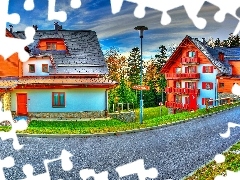 HDR, Ulica, Kolorowe, Domki