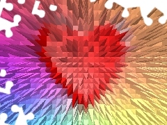 Serce, Czerwone, Grafika, 3D