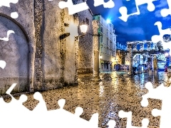 Chorwacja, Noc, Domy, HDR, Ulica