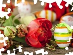 Pisanki, Tulipany pełne, Wielkanoc, Kompozycja