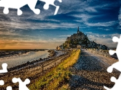 Droga, Mont Saint-Michel, Francja, Opactwo św. Michała Arc