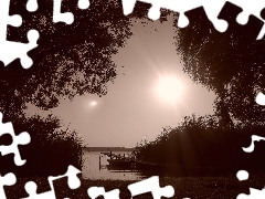 Mazury, Jeziorem, Kładka, Nad