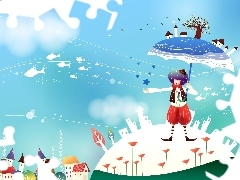 Fantasy, Rybki, Pajacyk, Dla dzieci, Parasol