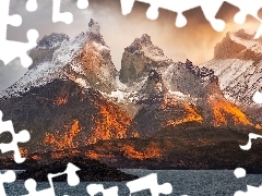 Jezioro Pehoé, Torres del Paine, Góry, Chile, Park Narodow