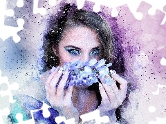 Paintography, Kobieta, Kwiaty
