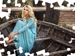 Łódka, Blondynka, Kobieta, Alice Tarasenko