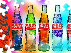 Napis, Kolory, Coca-Cola, Butelki