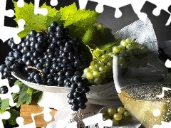 Winogrono, Wino, Kieliszek, Patera