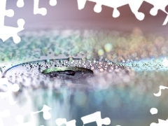 Makro, Bokeh, Płyta kompaktowa, Krople
