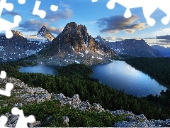 Góry Mount Assiniboine, Park prowincjonalny Mount Assiniboine, Kanada, Jeziora, Prowincja Kolumbia Brytyjska