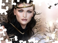 Korona, Brunetka, Kobieta, Grafika 2D