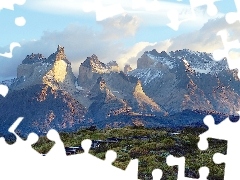 Góry Cordillera del Paine, Patagonia, Drewniane, Park Narod