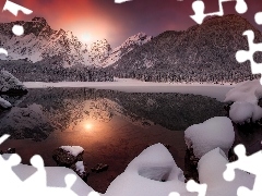 Miejscowość Tarvisio, Jezioro Lacs de Fusine, Góry Alpy J
