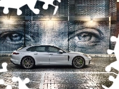 Porsche Panamera 4 Sport Turismo, Ściana, Graffiti, 2017