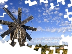 Niebo, Wiatrak, Domy
