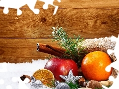Pomarańcza, Dekoracja, Świąteczna, Jabłko