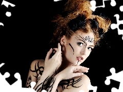 Makijaż, Kobieta, Bodypainting