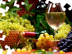 Butelka, Wino, Winogron, Kieliszek, Kiście