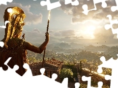 Atena, Grecja, Assassins Creed Odyssey, Posąg, Gra