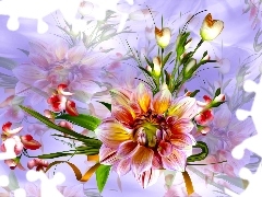 Grafika, Kwiaty, Dalia