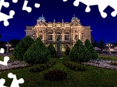 Noc, Krzewy, Kraków, Polska, Teatr im. Juliusza Słowackiego