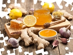 Miód, Kompozycja, Imbir, Czosnek, Cytryny