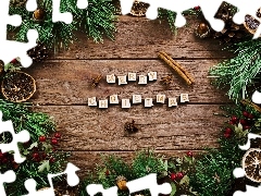 Żołędzie, Gałązki, Merry Christmas, Szyszki, Boże Naro