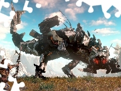 Aloy, Łuk, Maszyna Thunderjaw, Postać, Horizon Zero Dawn