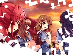 Miyamae Tomoka, Deep Blue Sky Pure White Wings, Manga Anime, Czerwonowłosa, Dziewczyny