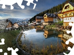 Góry, Domy, Staw