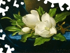 Białe, Magnolie, Obraz, Martin Johnson Heade, Malarstwo