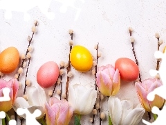 Wielkanoc, Tulipany, Bazie, Pisanki