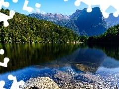 Lasy, Kamienie, Tyrol, Góry Alpy, Jezioro Piburger, Gmina O