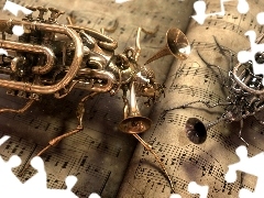 Muzyczne, Instrumenty, Nuty, Insekty