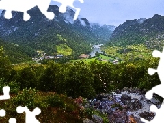 Miejscowość, Rzeka, Rogaland, Dolina, Góry, Gjesdal, Norw
