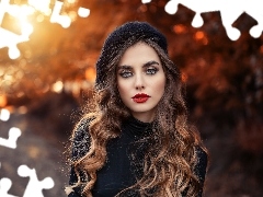 Beret, Długowłosa, Kobieta