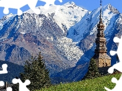 Eglise Saint Nicolas, Alpy, Szczyty, Combloux, Mont Blanc, G
