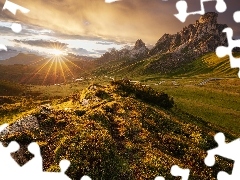 Dolomity, Góry, Góra Ra Gusela, Przełęcz Giau Pass, SkaÅ