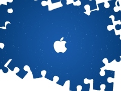 Tło, Niebieskie, Apple, Logo