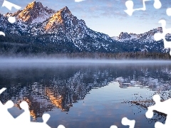 Powalone Drzewo, Mgła, Odbicie, Śnieg, McGown Peak, Stan I
