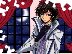 Postać, Manga Anime, Róża, Okno, Lelouch Lamperouge, Code Geass