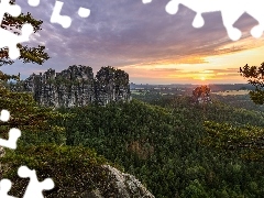 Skały, Formacja Bastei, Sosna, Góry Połabskie, Wschód s