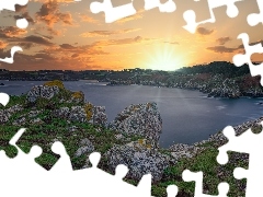 Przylądek, Pointe de Trenaouret, Wschód słońca, Morze, S