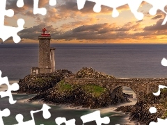 Droga, Most, Bretania, Morze, Latarnia morska Phare du Petit