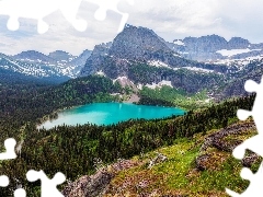 Grinnell Lake, Jezioro, Park Narodowy Glacier, Góry, Stan M