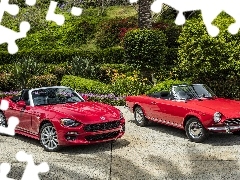 Fiat 124 Spider, Czerwone, Samochody