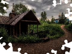 Drzewa, Ścieżka, Kaplica, Cerkiew, Drewniana