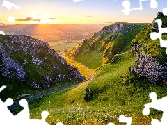 Winnats Pass, Derbyshire, Skały, Góry Pennińskie, Trawa, 