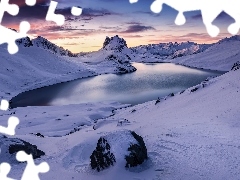 Góry, Jezioro, Park Narodowy Mercantour, Lac de Roburent, Z