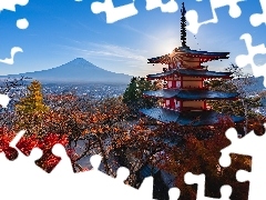 Miasto Fujiyoshida, Jesień, Prefektura Yamanashi, Mount Fuj